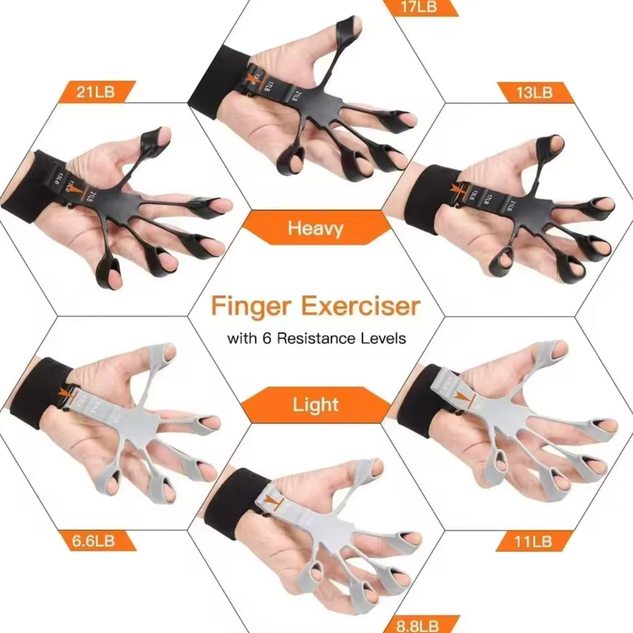 Hand Grip Strengthener Physical Tools Guitar Finger Trainer Training and Exercise Gym 6th Level Resistance Gripster Expande
